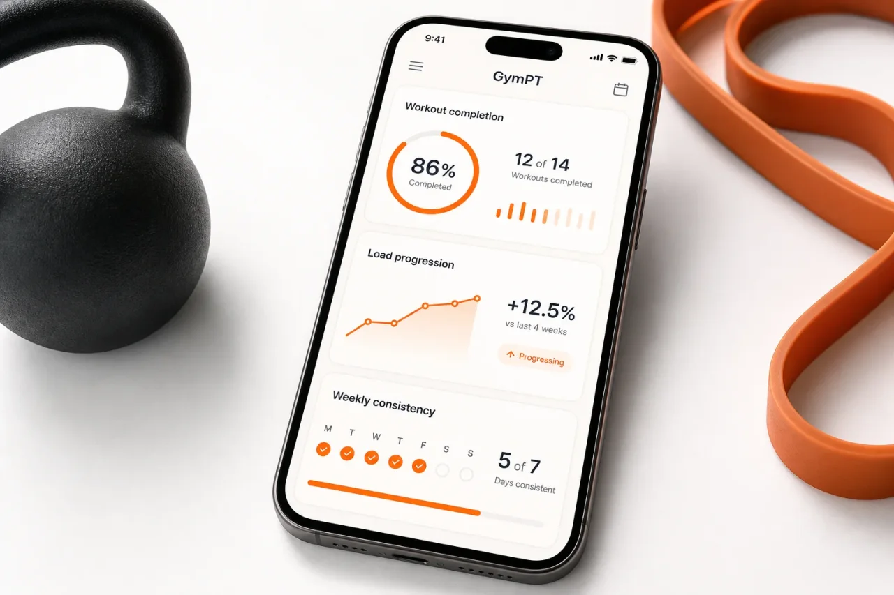 Person checking a personalized workout plan in the GymPT app