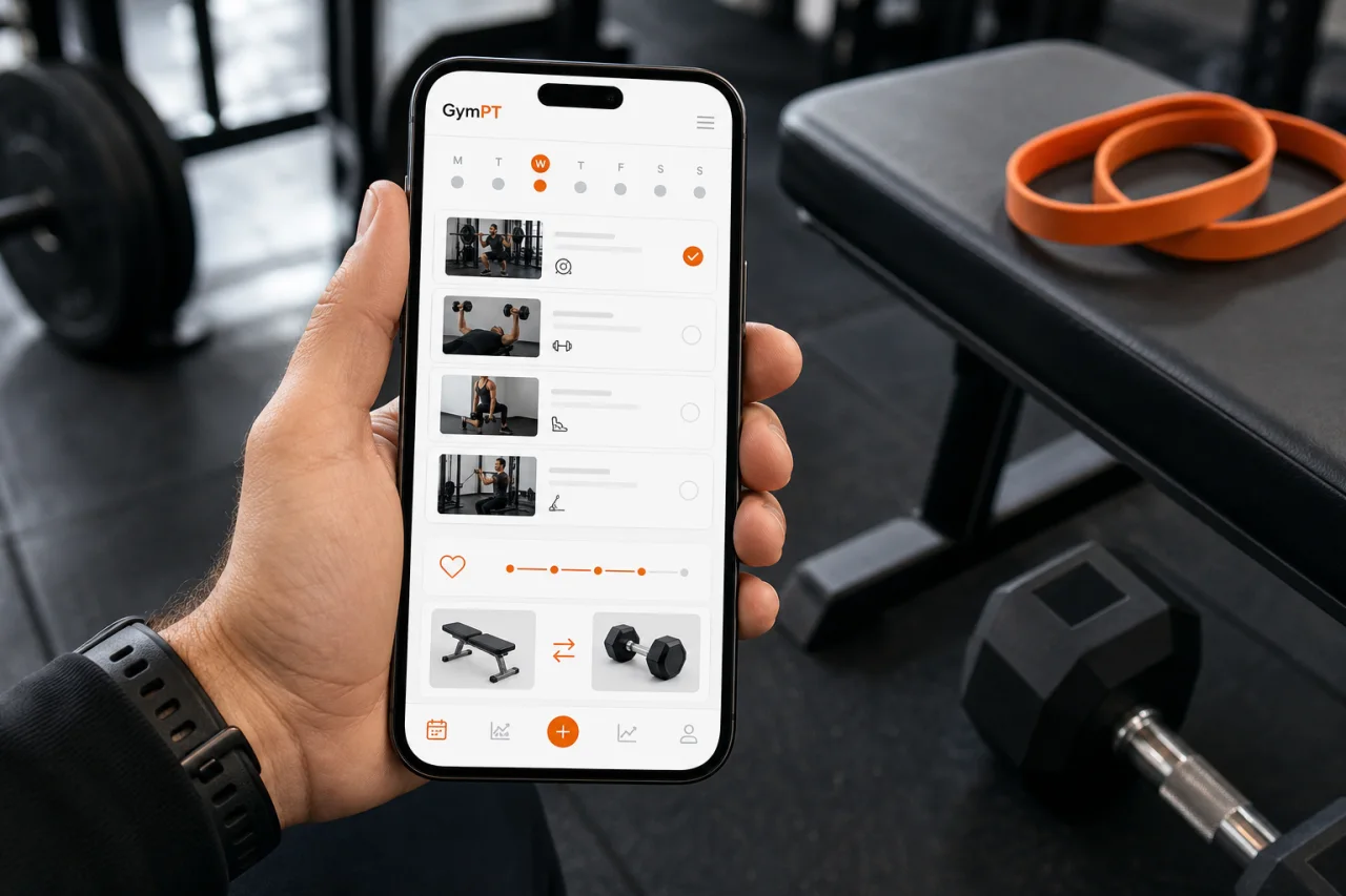 Weekly adaptive workout plan inside the GymPT app