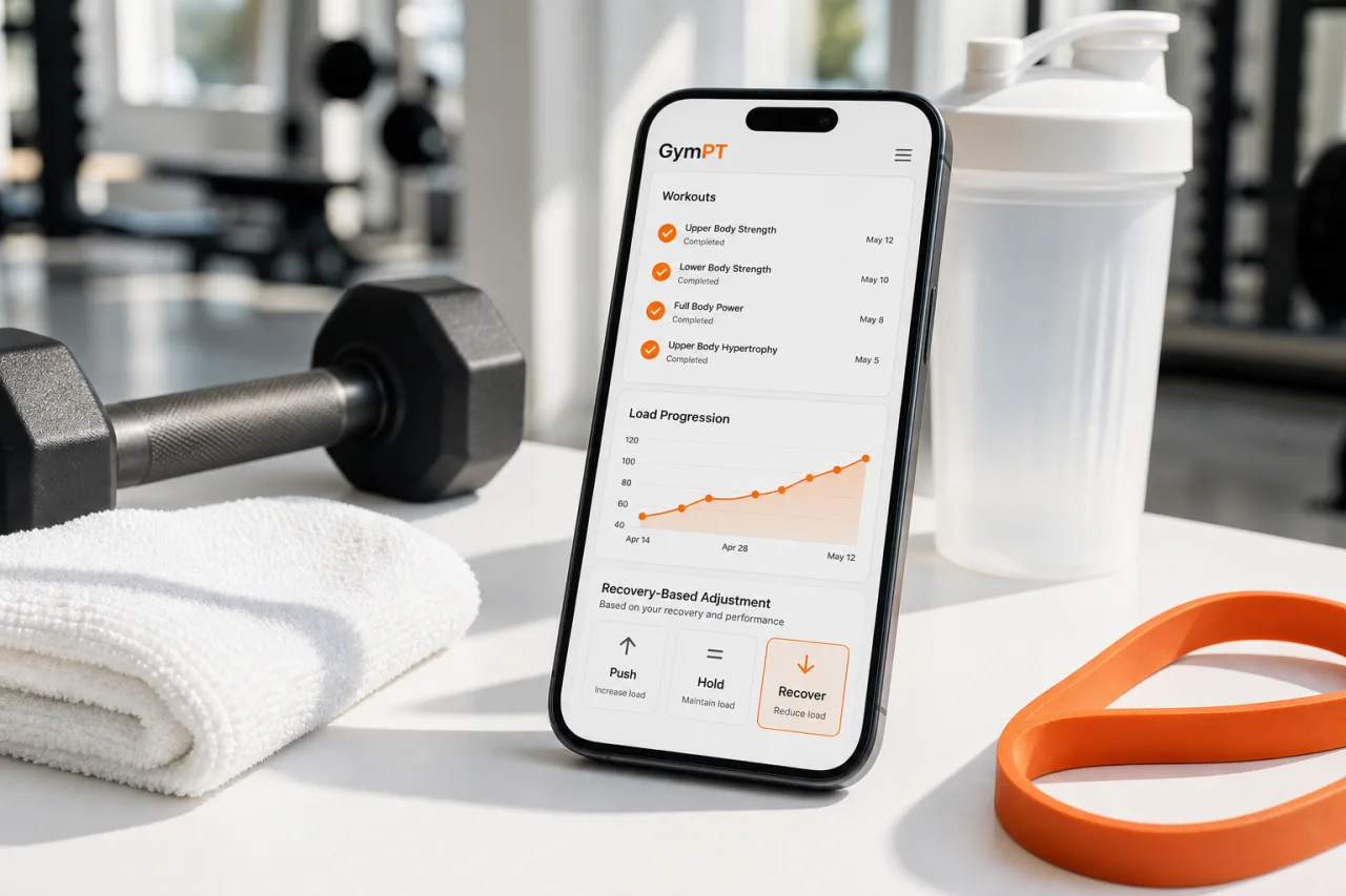 Progress tracking and recovery decisions in the GymPT app