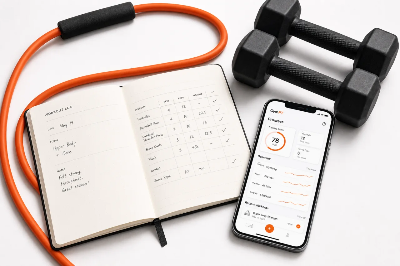Home workout tracking setup with GymPT
