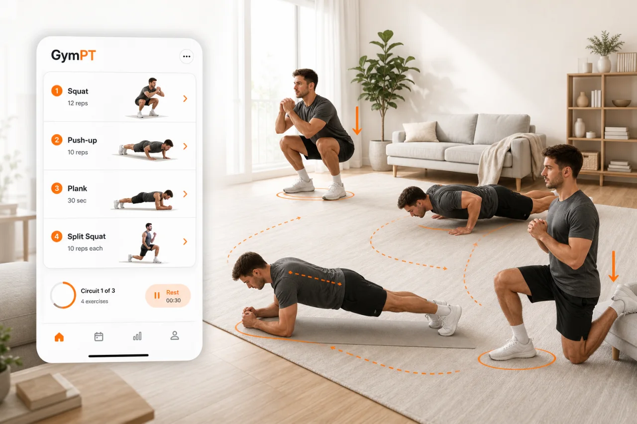 Bodyweight workout circuit with GymPT workout card