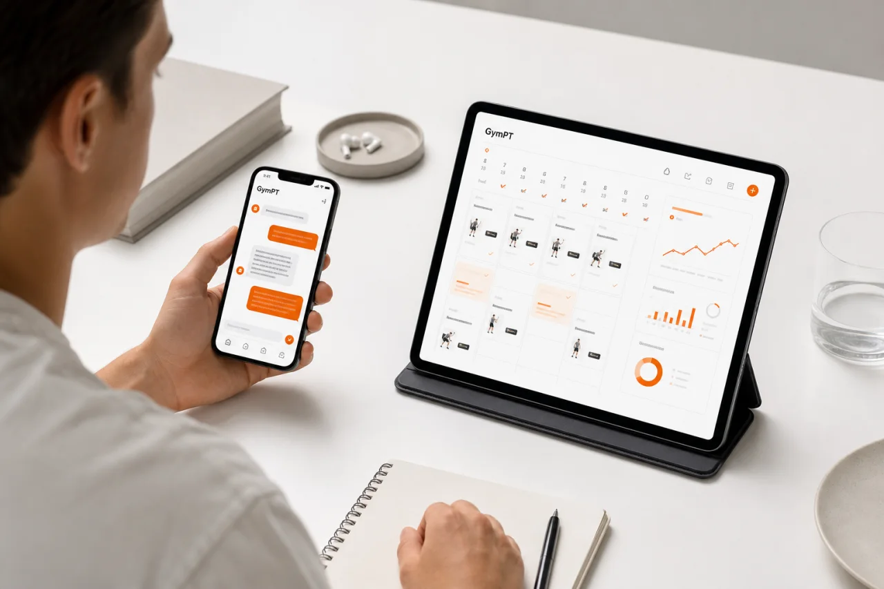 GymPT AI coach chat and progress insights for strength training