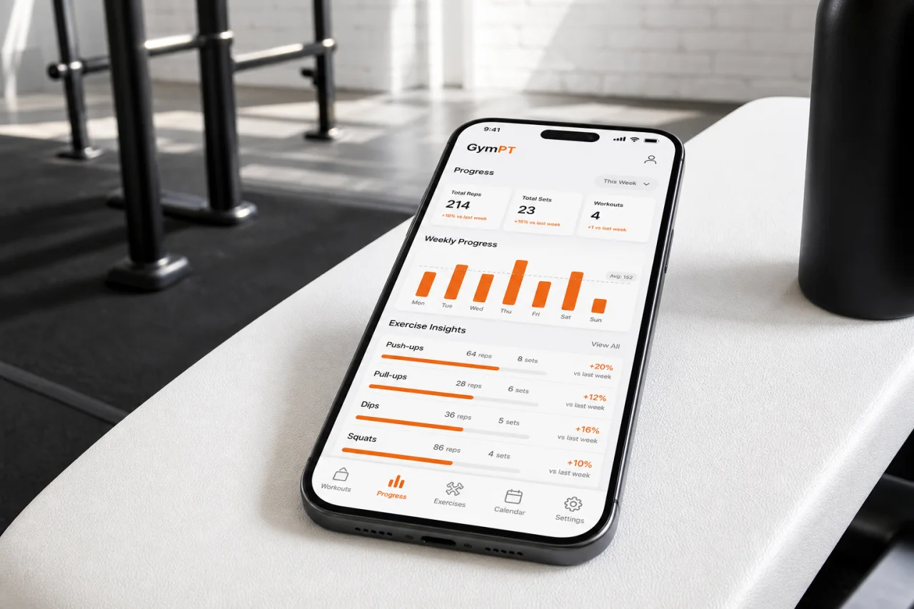 GymPT progress insights for a calisthenics workout plan
