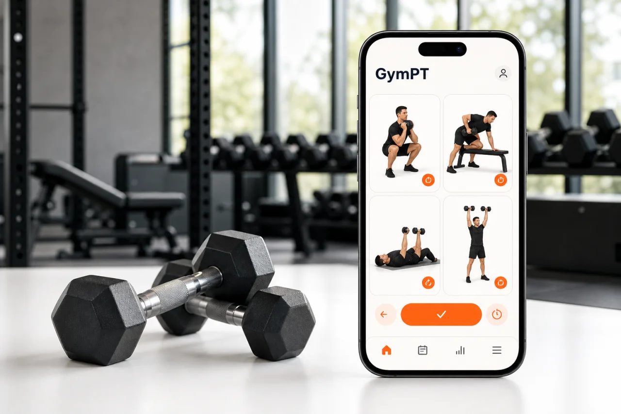 GymPT dumbbell exercise selection visual