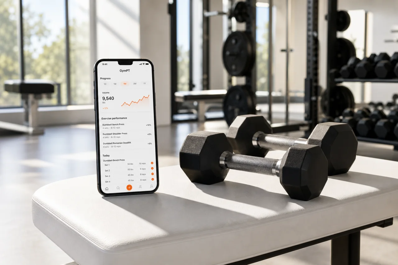 GymPT workout tracking and progress visual