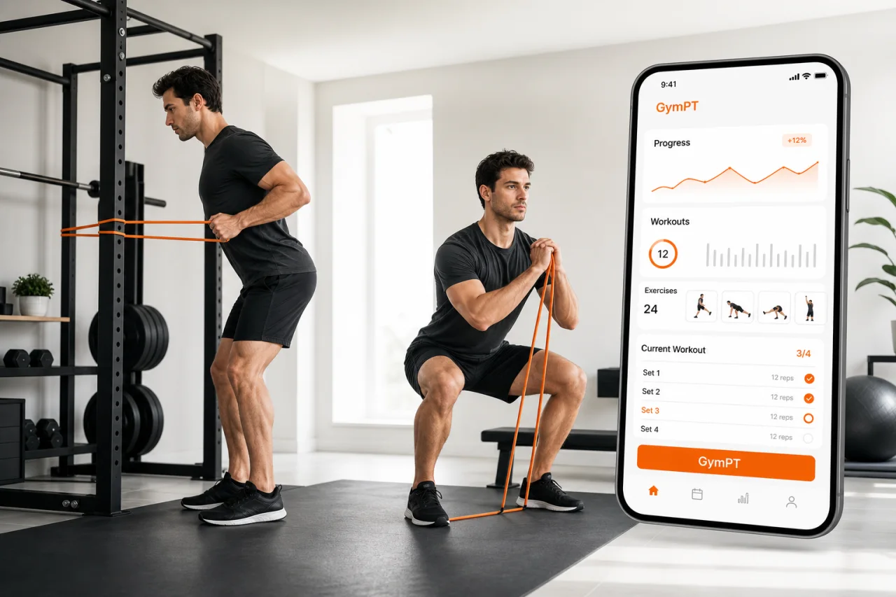 GymPT resistance band training progress visual