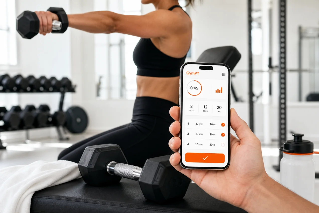 GymPT lateral raise form and workout tracking visual