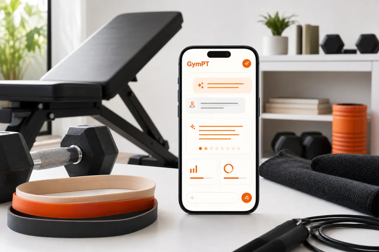GymPT app planning a small equipment workout