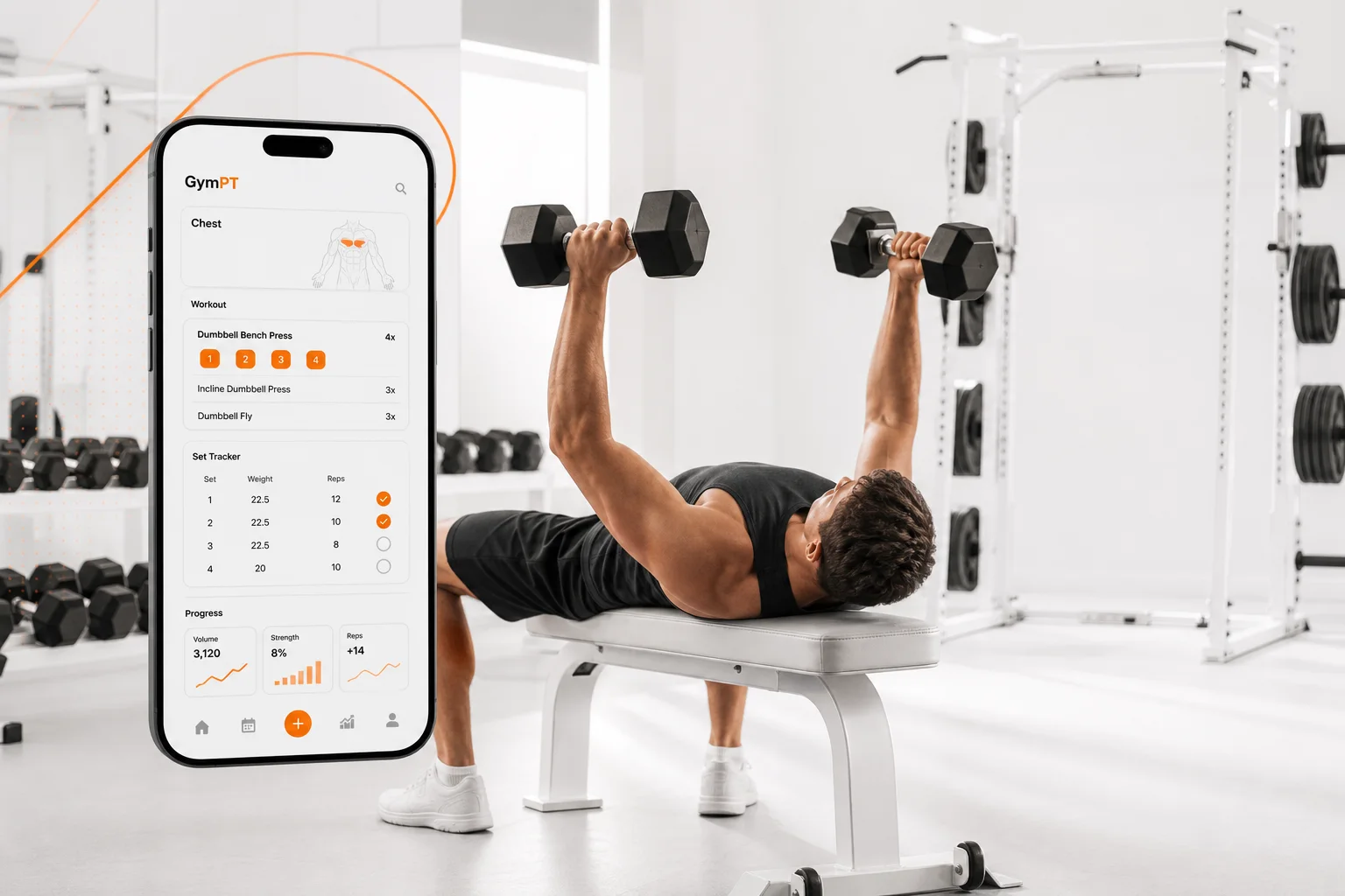 GymPT chest workout with dumbbells featured image