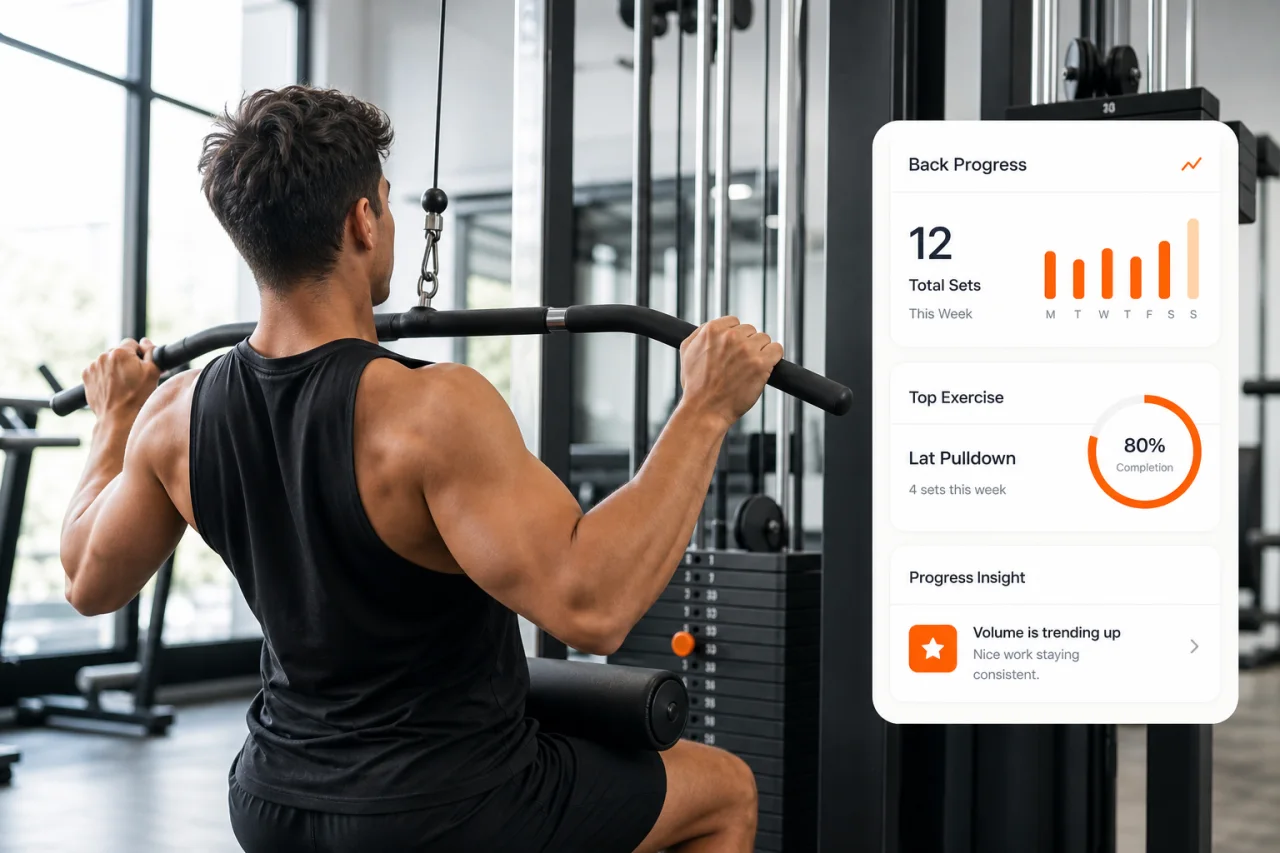 Lat pulldown rep position and progress tracking