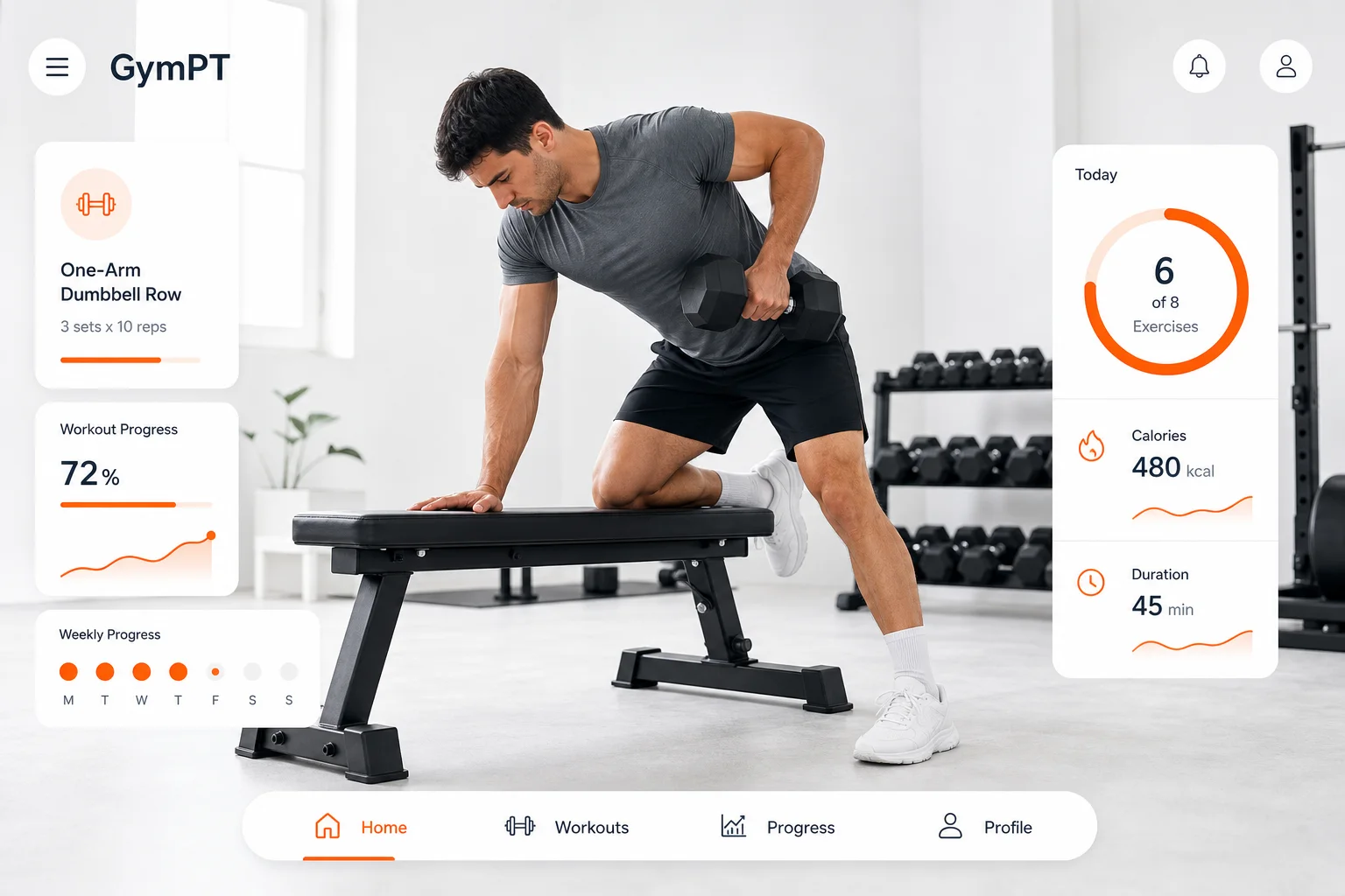GymPT back workout with dumbbells featured image