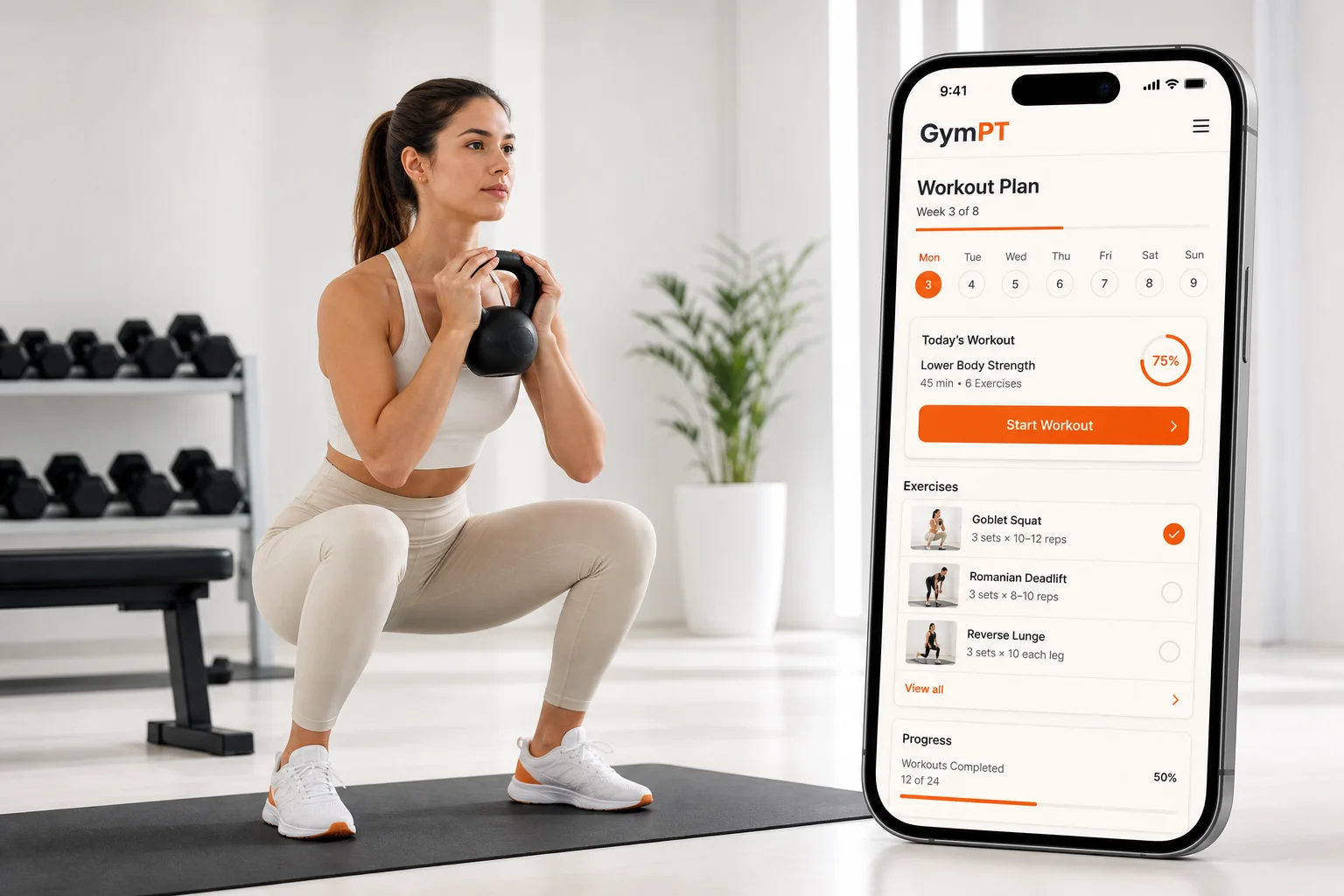 GymPT lower body workout for beginners hero image