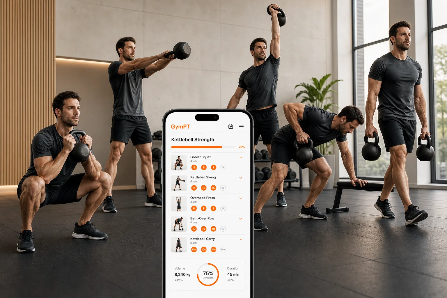 GymPT full body kettlebell workout editorial hero image