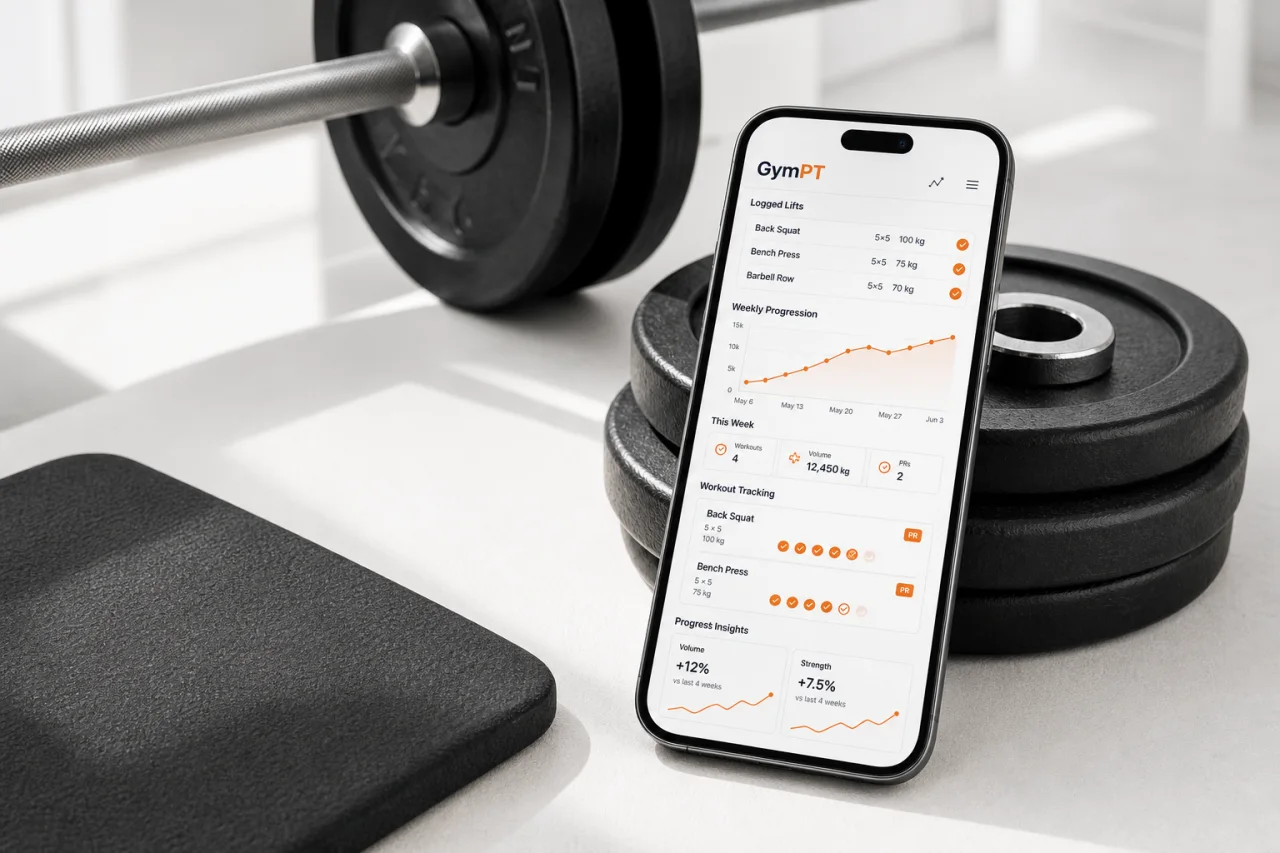 GymPT workout tracking for home barbell training