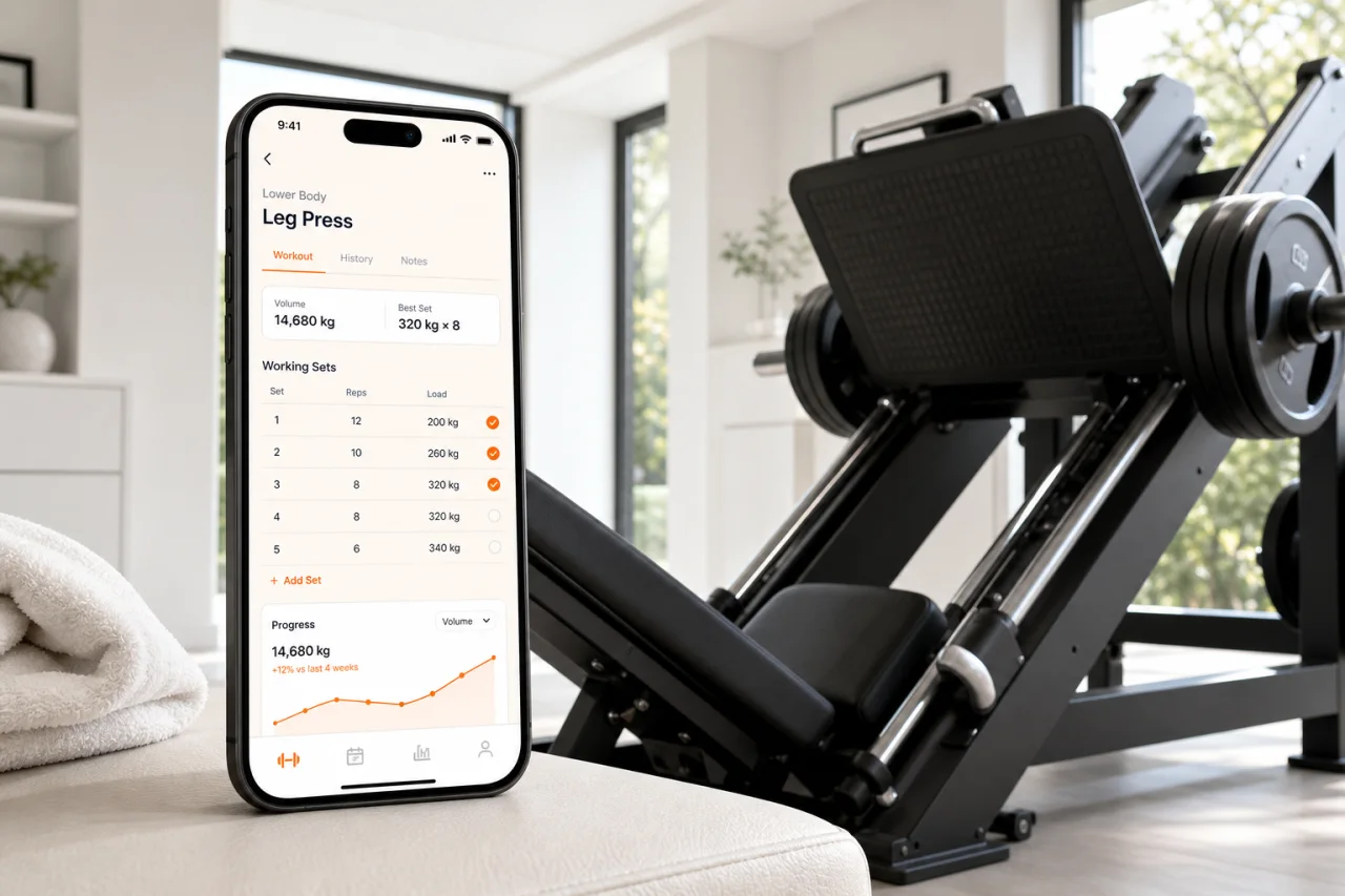 GymPT workout tracking and progress insights for leg press training