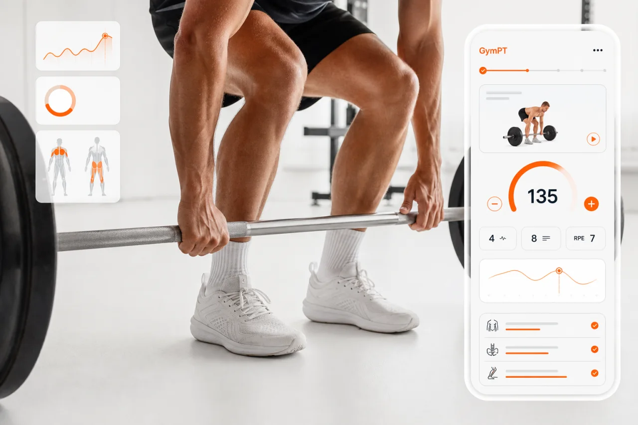 GymPT coaching visual for deadlift setup and tracking