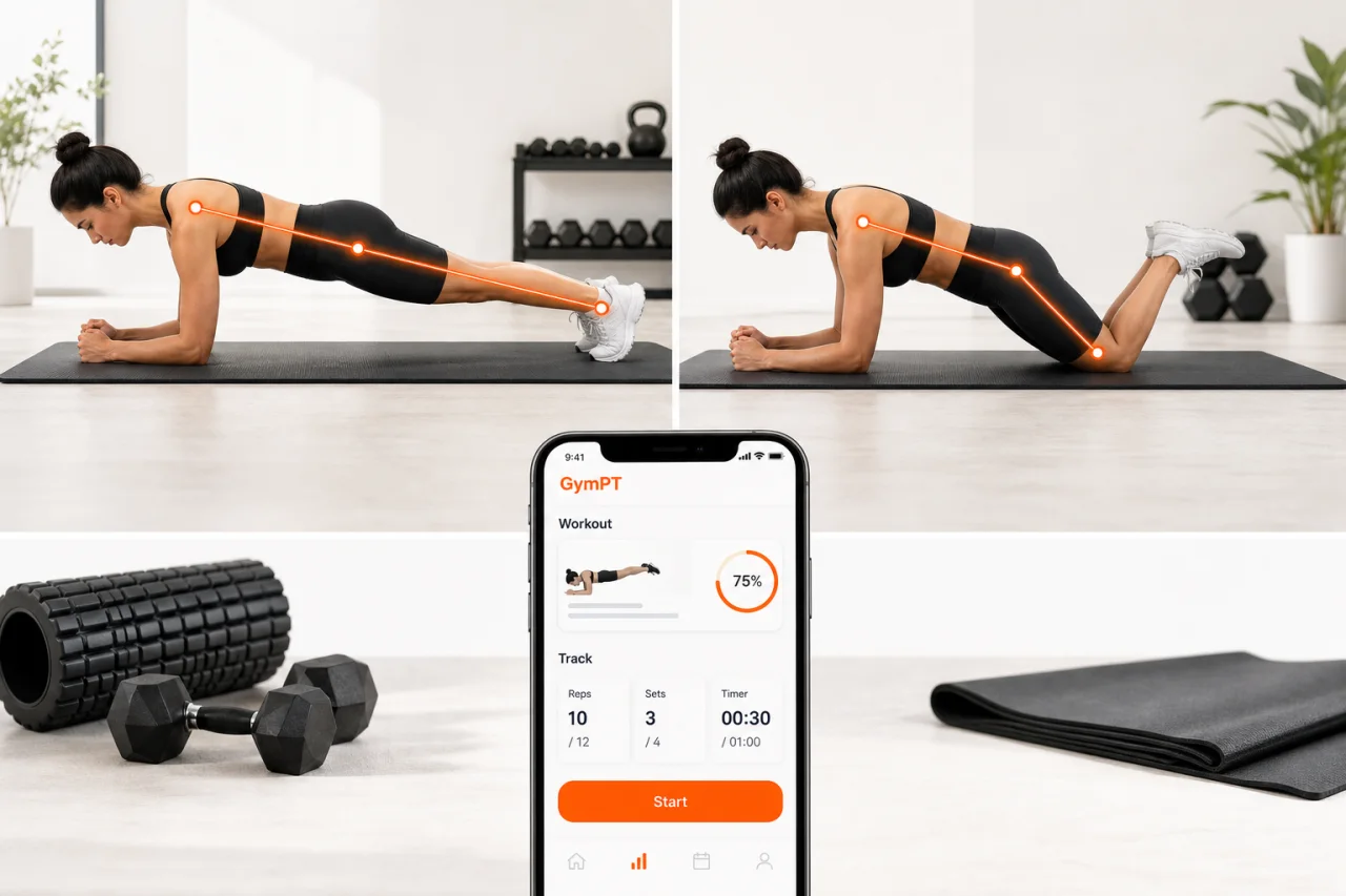 GymPT plank form cues for beginners