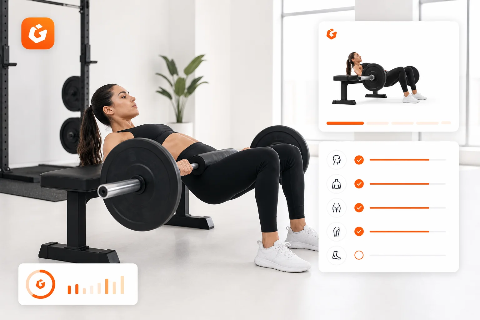 GymPT hip thrust form guide featured image with clean form cues