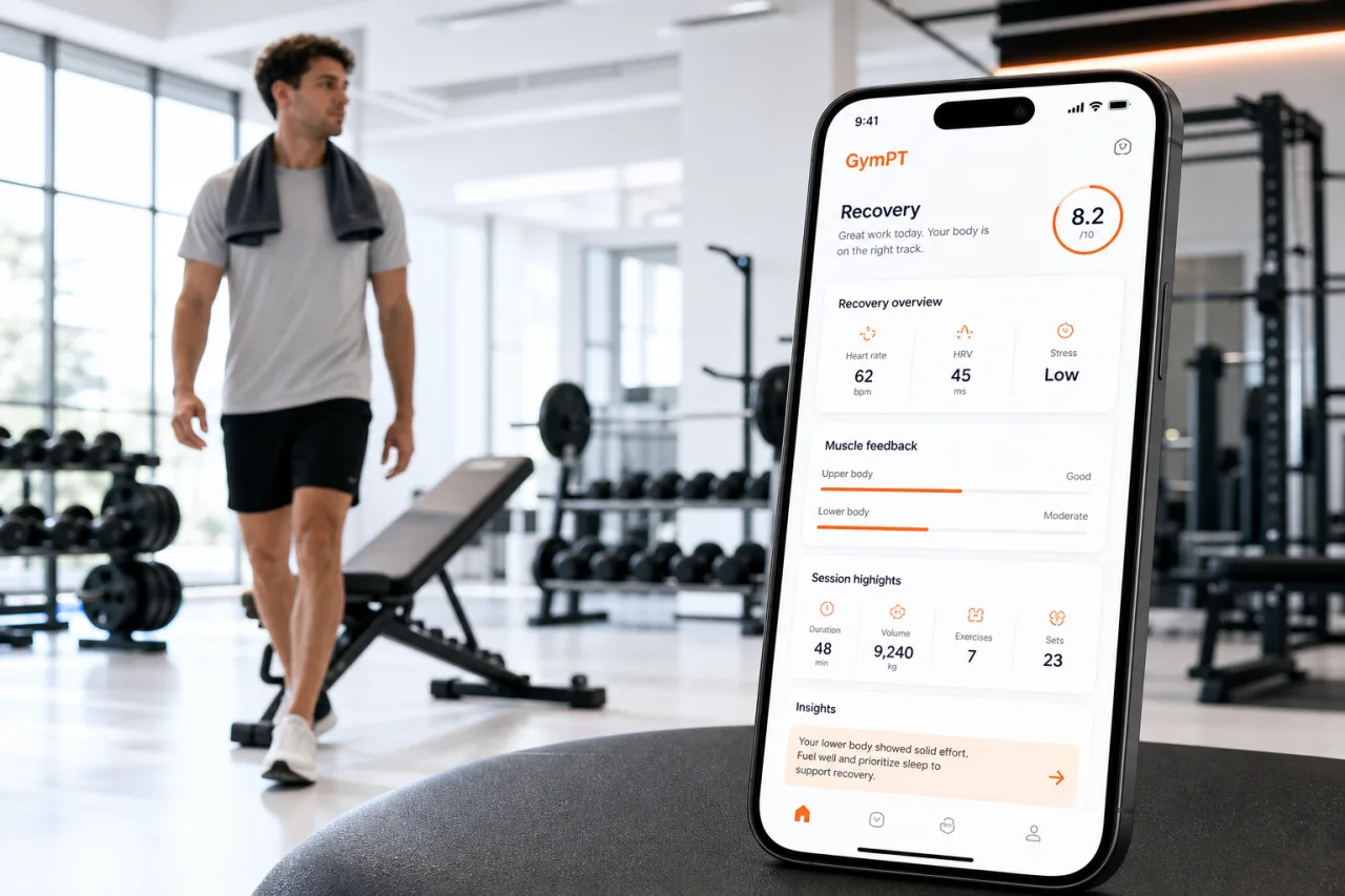 Cool-down after workout with GymPT recovery summary