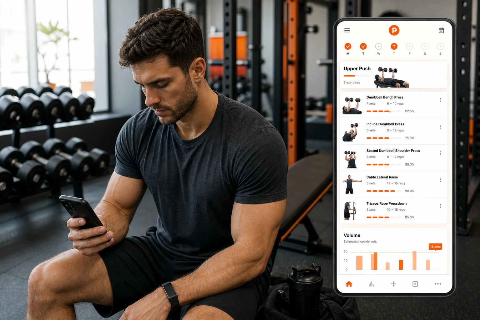 Athlète suivant un programme de musculation avec l’application GymPT