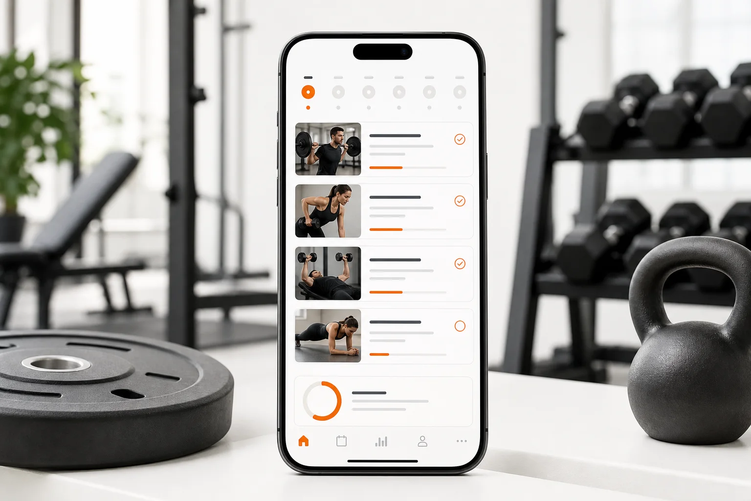 Person nutzt GymPT auf dem Smartphone zur Planung eines individuellen Workouts