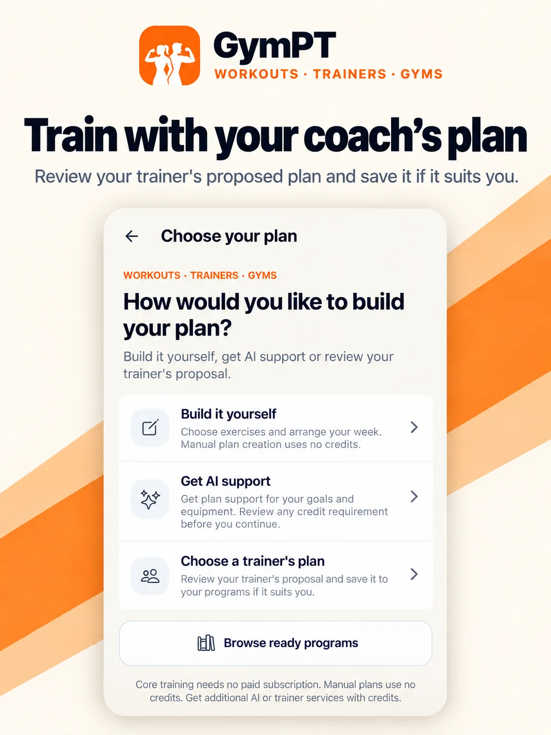 Train with your coach’s plan