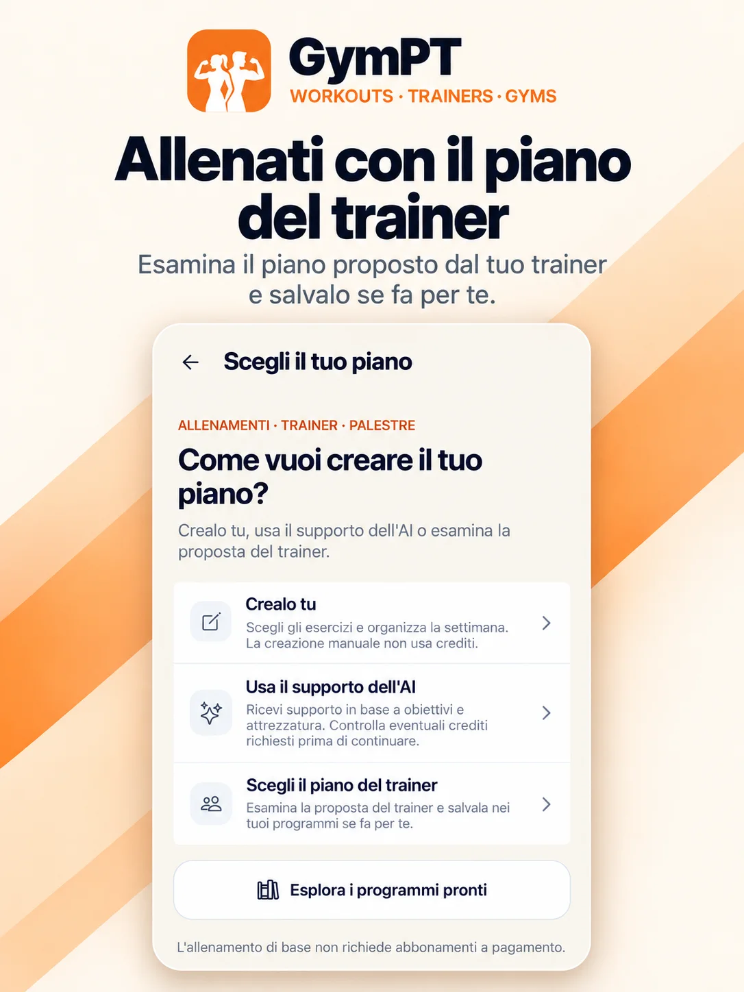 Allenati con il piano del tuo trainer