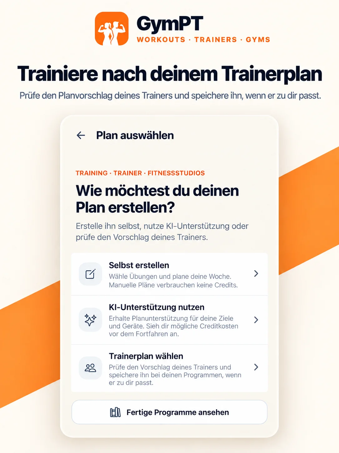 Trainiere nach deinem Trainerplan