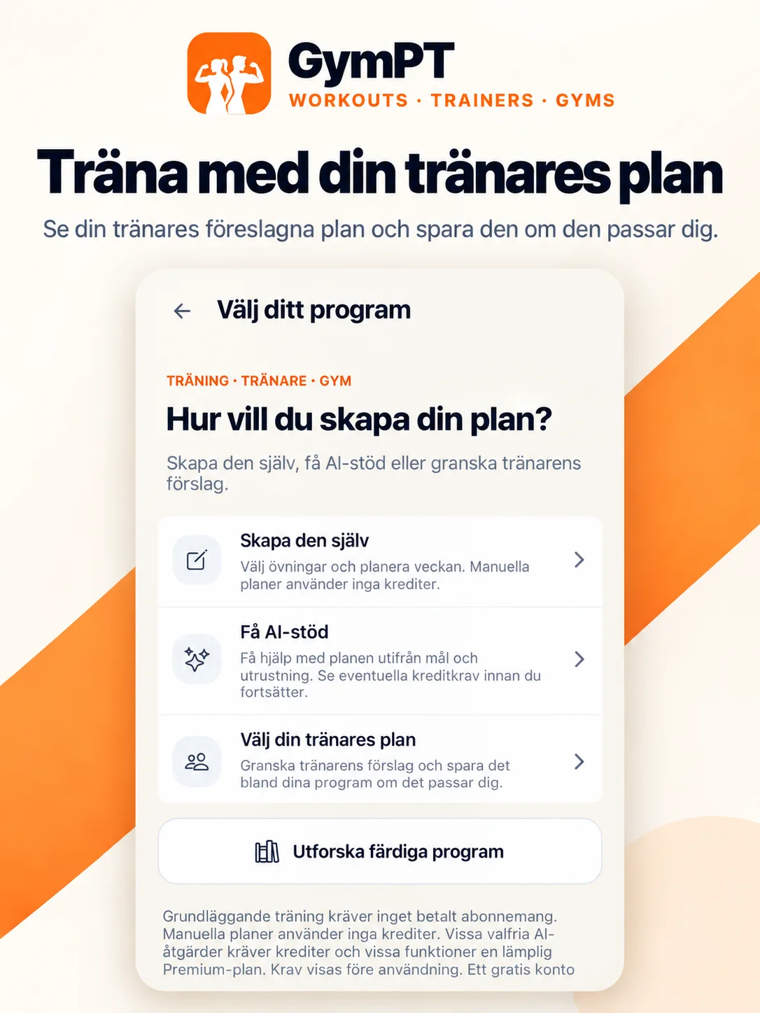 Träna med din tränares program
