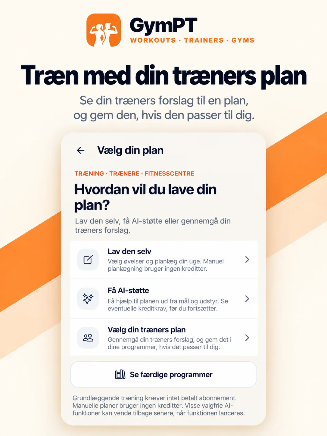 Træn med din træners program