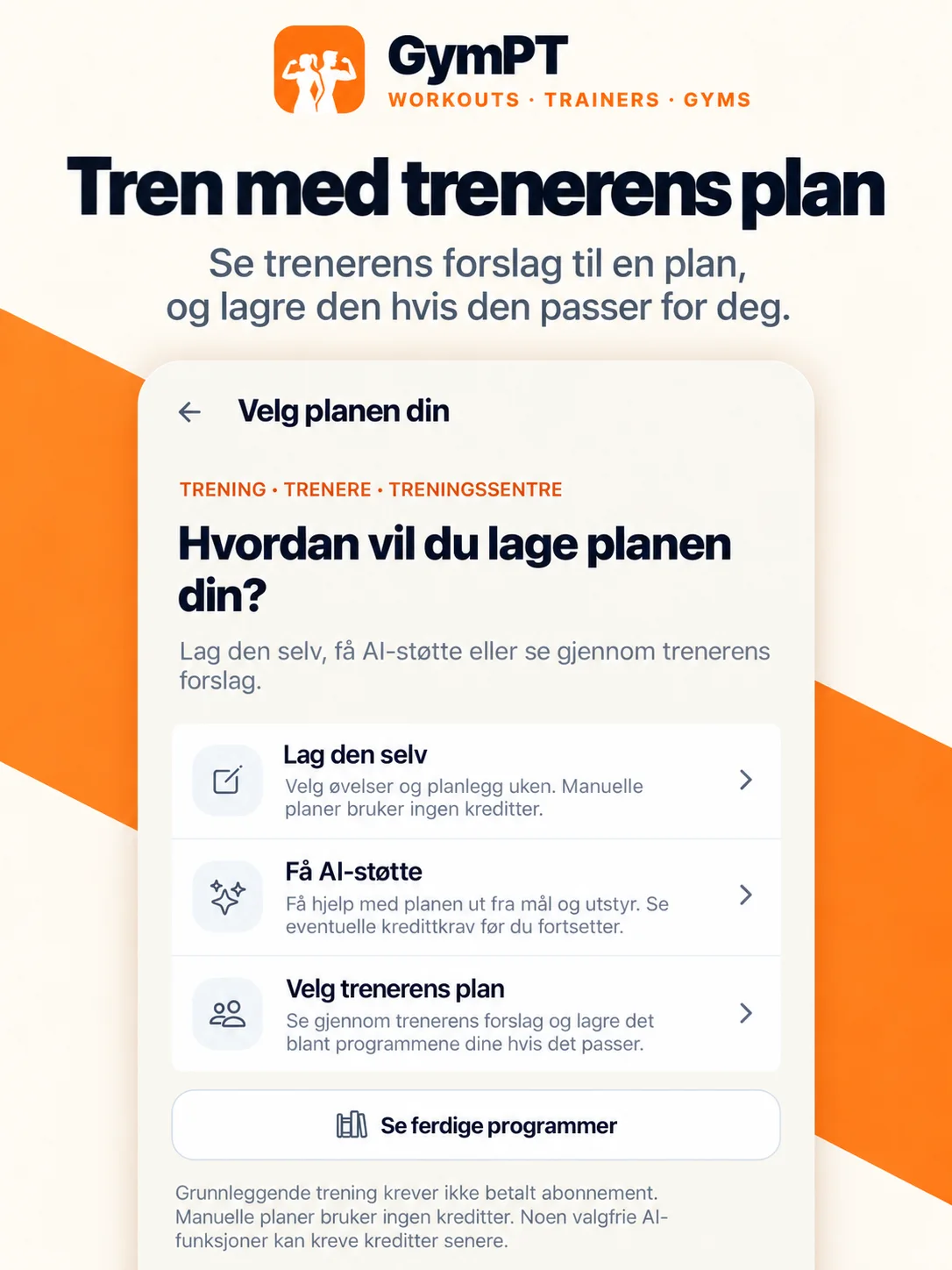 Tren med trenerens plan