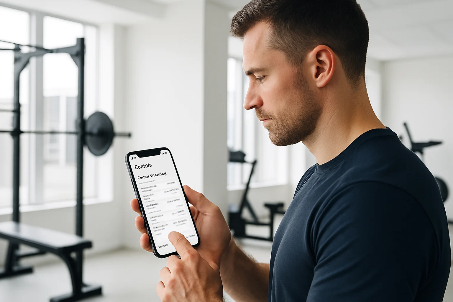 Personal trainer reviewing incomplete workout records in a GymPT-inspired mobile interface